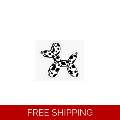 cow print dog balloon Die Cut Vinyl Decal sticker